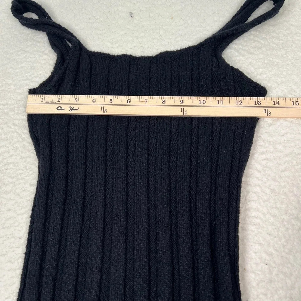 Free People FP Beach Santos Sweater Bodycon Midi Dress Small Ribbed Black Resort